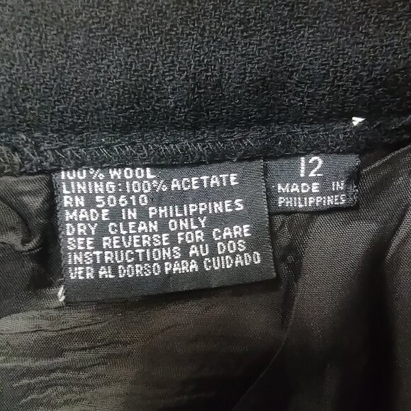 Kasper Women's Wool Black Pencil Skirt Size 12 - Picture 3 of 6